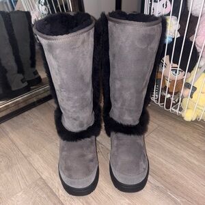 UGG Sunburst Tall Black and Gray Water Resistant Winter Boots